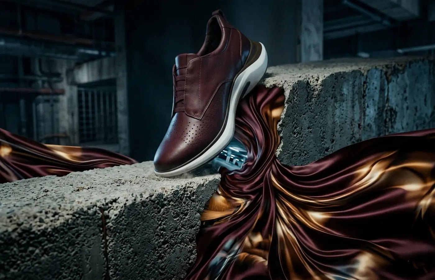 aura hybrid derby shoe detail for office commute